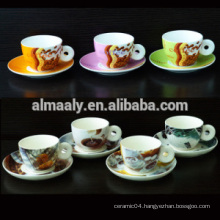 beautiful design ceramic tea cup and saucer
